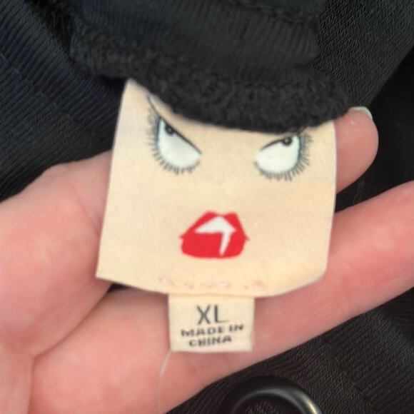 Badgley Mischka Black French Terry Joggers w/ Logo Patch & Pockets Size XL NWT - Picture 3 of 9